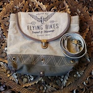 Myra Leather & Canvas Crossbody/Messenger